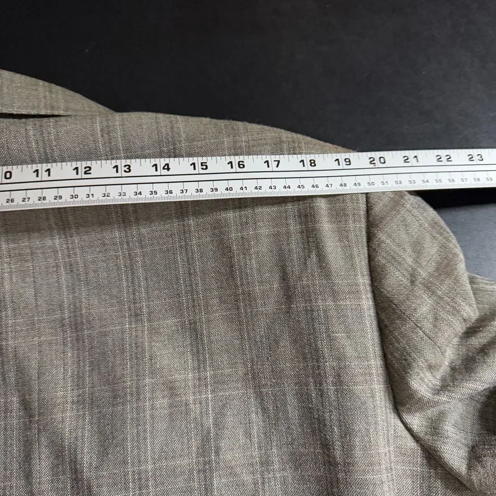 Jos A Bank Traditional Fit Blazer Sport‎ Coat 44L Mens Check Brown Wool Silk